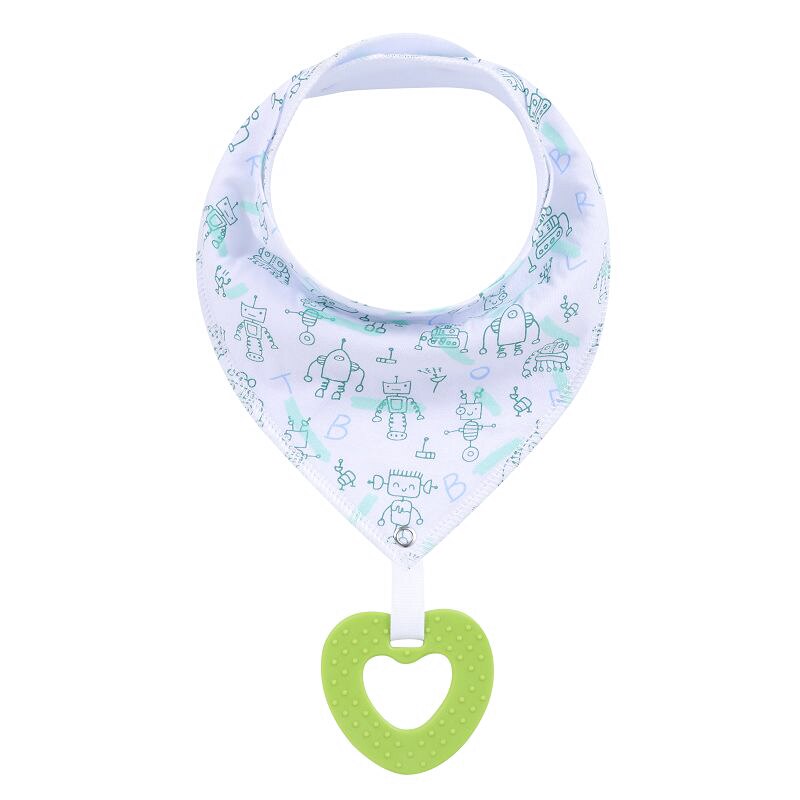 Drool Bib Bandana with Silicone Teether